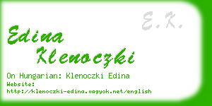 edina klenoczki business card